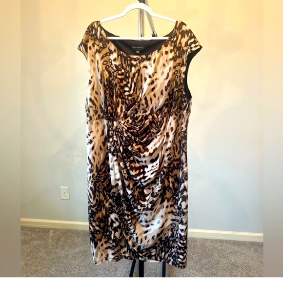 CONNECTED APPAREL Leopard Animal Print Sleeveless Dress NWOT - Picture 4 of 12